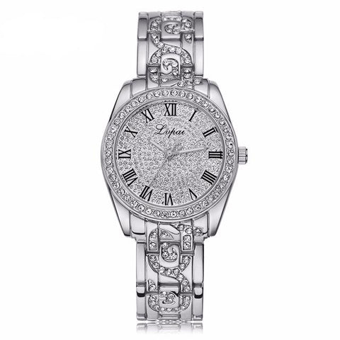 Rhinestone-Studded Women's Luxury Wrist Watch