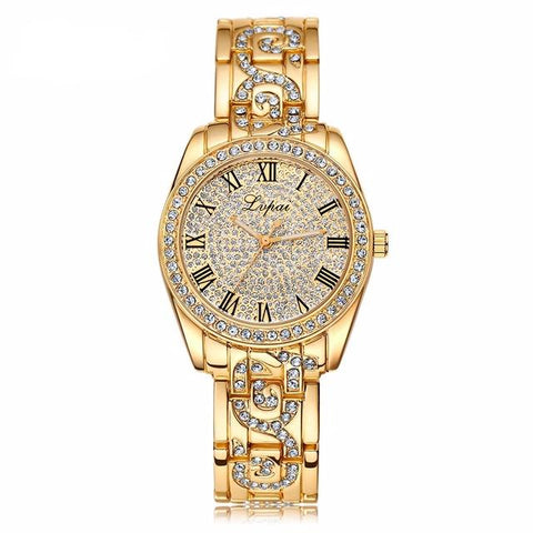 Rhinestone-Studded Women's Luxury Wrist Watch