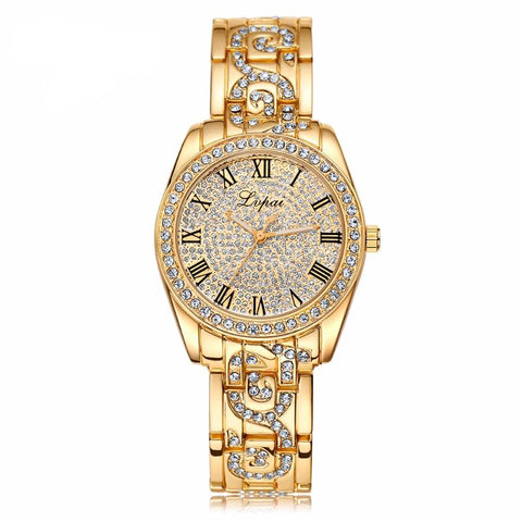 Rhinestone-Studded Women's Luxury Wrist Watch