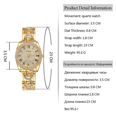 Rhinestone-Studded Women's Luxury Wrist Watch