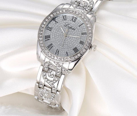 Rhinestone-Studded Women's Luxury Wrist Watch