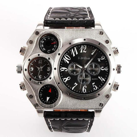 Men's Intricate Military Wrist Watch