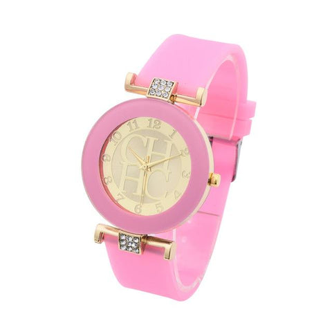 Women's Crystal & Silicone Wrist Watch