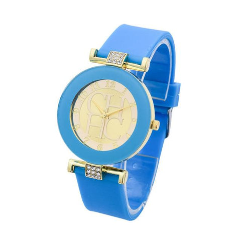 Women's Crystal & Silicone Wrist Watch